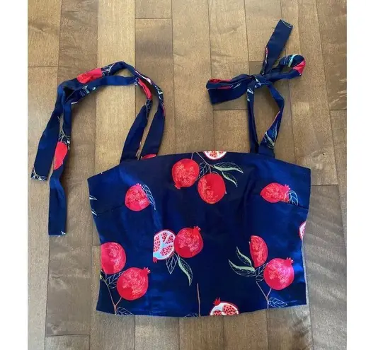 Modcloth NWT  x Collectif Peace, Love, and Pomegranates Navy Blue Tank Top size 6