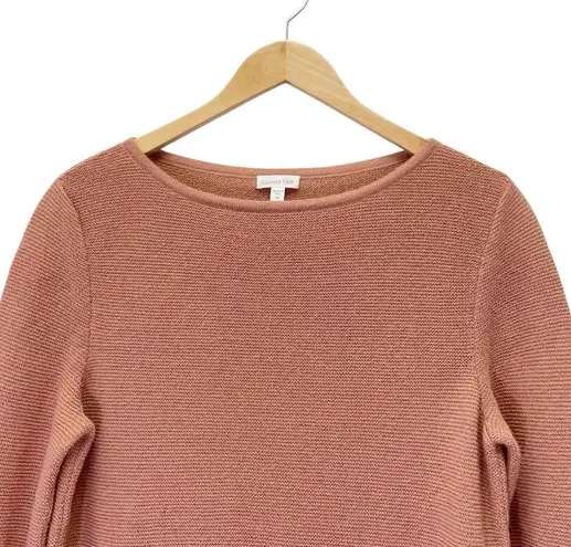 Garnet Hill 100% Baby Alpaca Sweater Scallop Trim Clay Size Medium Peruvian Wool