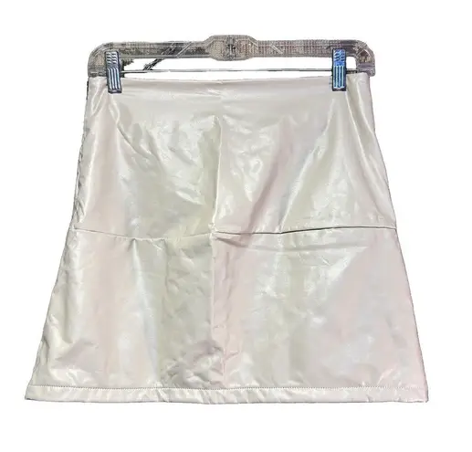 None Faux Leather Mini Skirt M