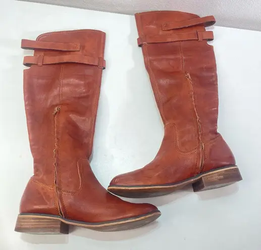Brown Studded Tall 7M Women Knee High Riding Boots Equestrian Southwestern Boho Size 7