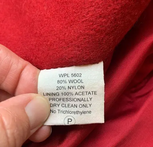 Red Vintage Long Wool Coat Womens 8P Prelude Excellent Condition