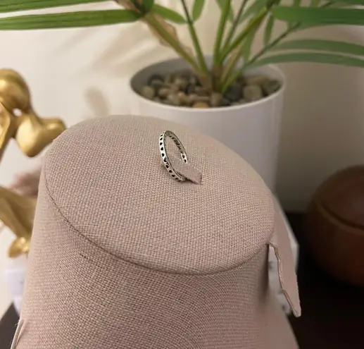 Sterling Silver SIZE 6 925 Hollow Hearts Stackable Ring