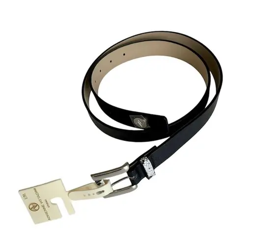 Adrienne Vittadini Black and Silver Belt Snakeskin Detail Size Large/XL