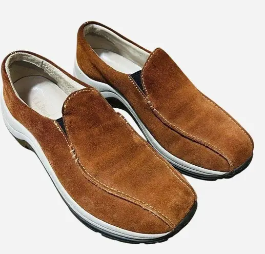 L.L. Bean Brown Suede Slip On Comfort Work Hard Sole Shoes Women Size 10M
