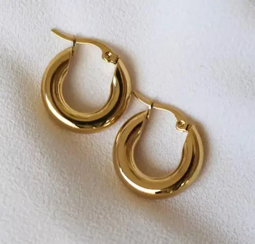 Gold Thick Chunky Hoops