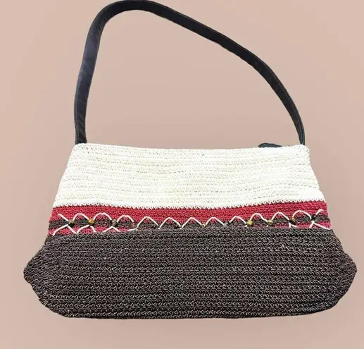 Crazy Horse Shoulder Bag Y2K Crochet Macrame Style Beach Vacation Travel Purse Brown