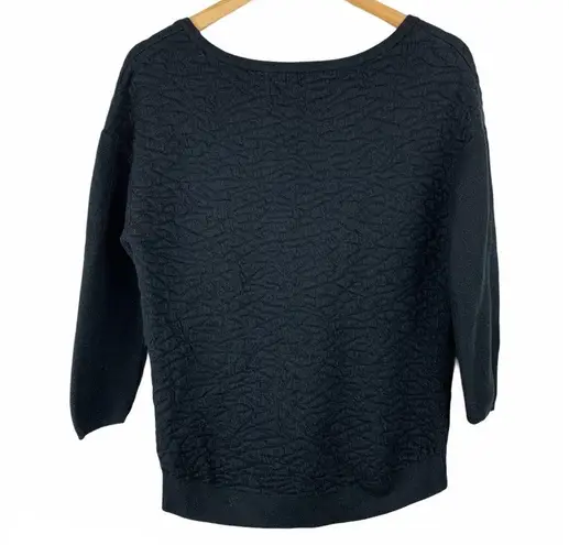CALIA by Carrie Underwood Textured Crew Sweatshirt Black