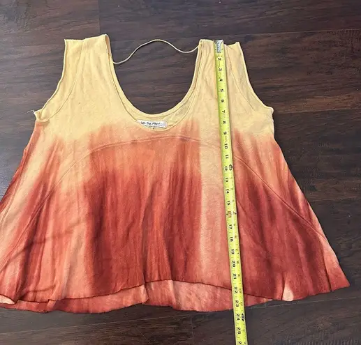 Free People We the Free  red & yellow ombre tie-dye tank top size S NWT