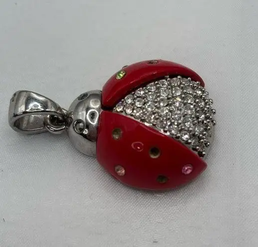 Vtg Ladybug Red Enamel Rhinestones Jewelry Insect Lady Bug Charm/Pendant