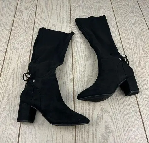 Charter Club Mayviss Pointed-Toe Dress Boots 6M Black Faux Suede $100