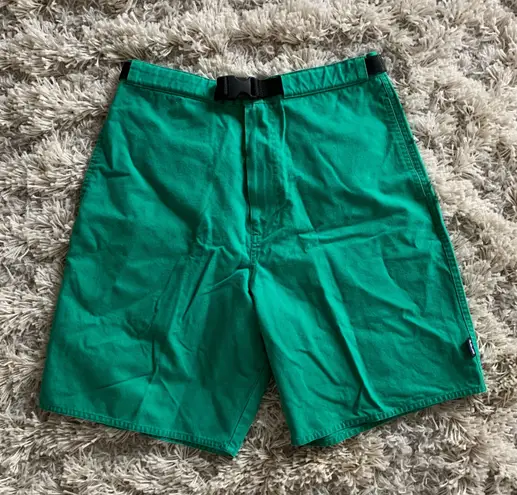 Polo Green Vintage Sport Shorts Cotton High Waisted Buckle Belt Shorts