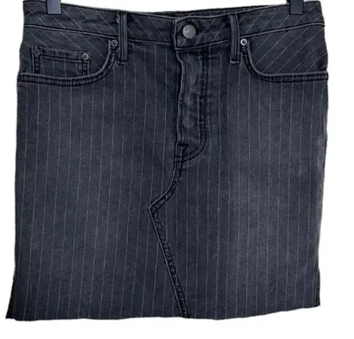 GRLFRND  pinstripe Blaire black denim skirt size 27 NWT