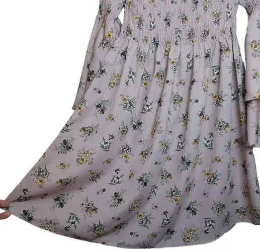 Lime Lush Floral Print Off the Shoulder Mini Dress Dusty Rose Size SMALL New