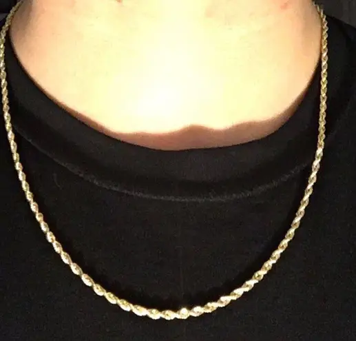 Real 14k Gold Chain Rope Chain 20in 3mm Hollow