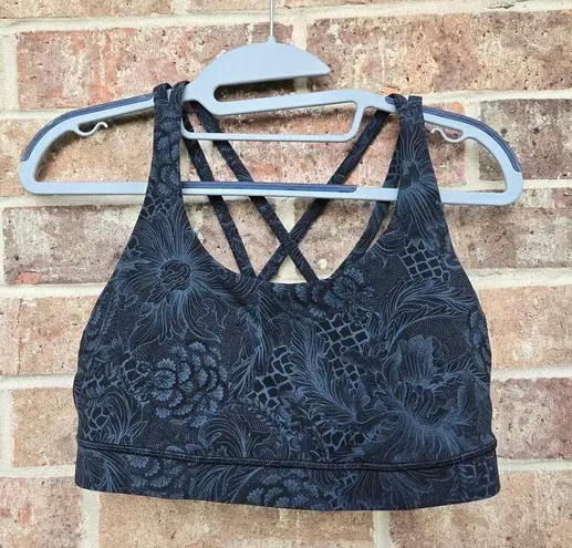 Lululemon  Energy Bra Nouveau Mach Blue Black Size 4