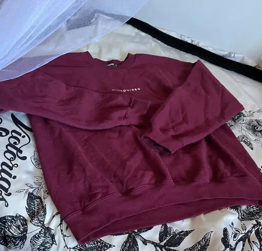 Missguided Burgundy Crewneck Sweatshirt