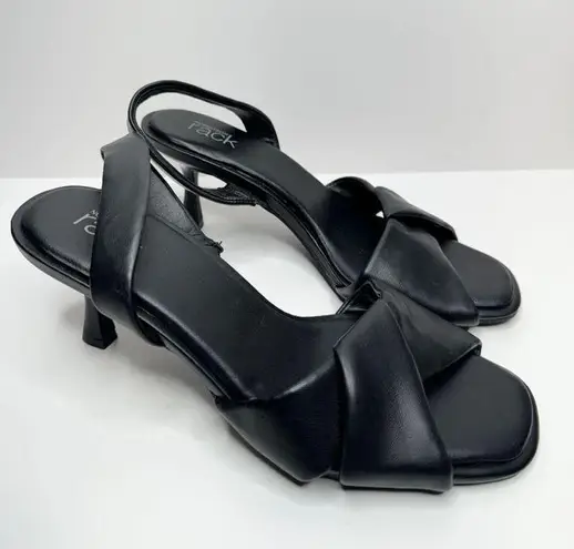 Nordstrom  Rack Sandals Womens Size 8 Black Open Toe Faux Leather Slingback