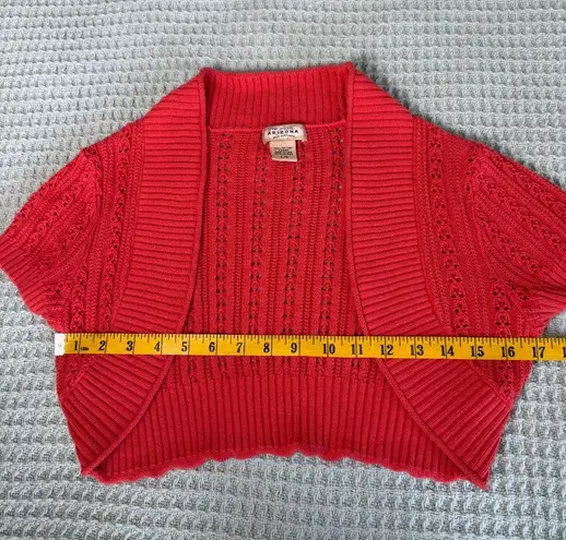 Arizona Jeans Vintage Arizona Jean Co Cardigan Sweater Womens Large Coral Crochet Top Y2K 90s