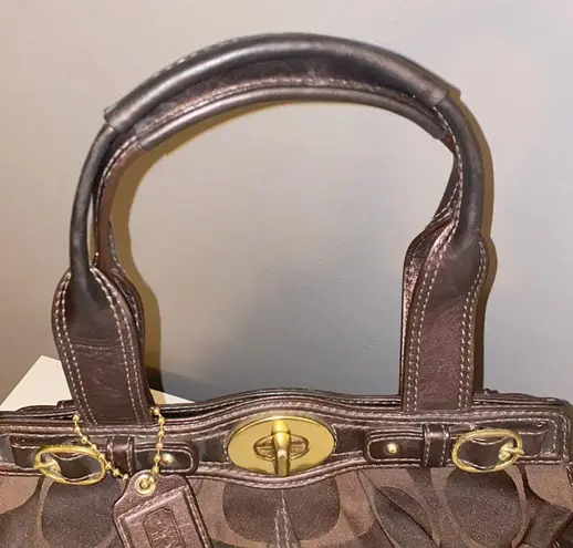 Coach Brown  Signature Collection logo Handbag