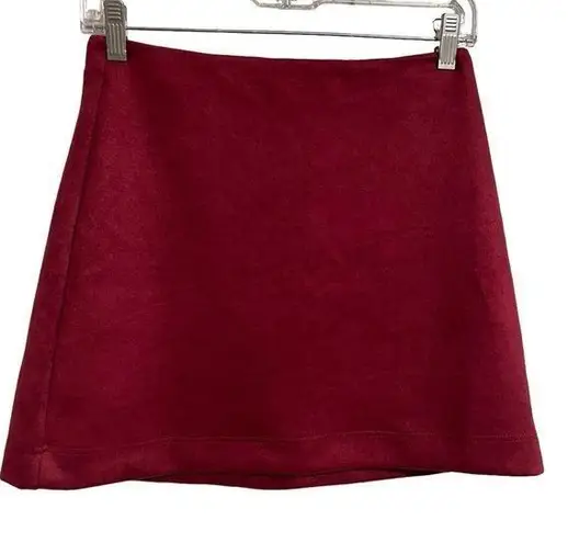 Pink Lily  faux suede a-line mini skirt women’s small maroon​