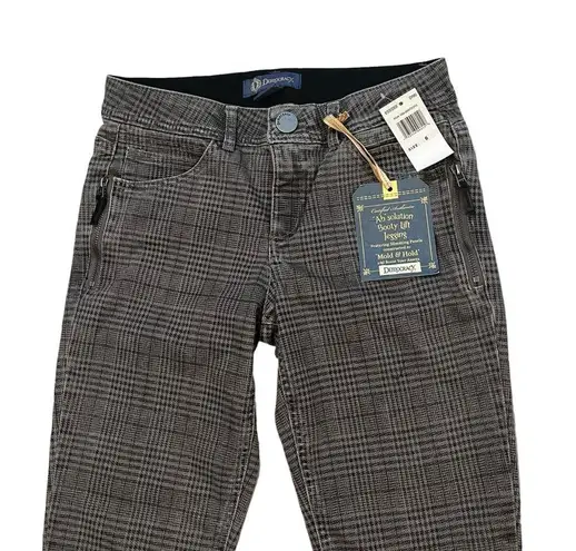 Democracy NWT, “Ab”Solution Side Zip Booty Lift Jegging, Gray Plaid, Sz 6