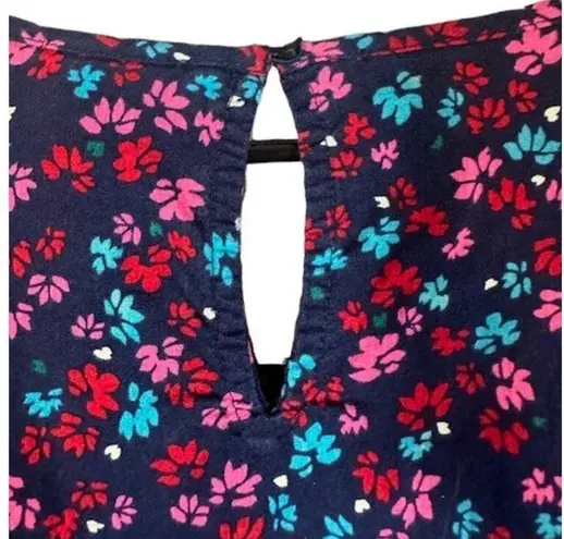 st. john's bay  Black Multicolor Floral Short Sleeve Dressy Blouse Women Sz 2X