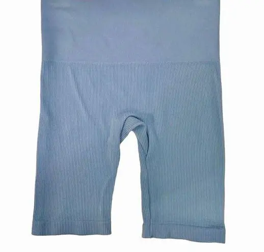 Suzette Collection Light Blue Ribbed Lounge Bike Shorts OS One Size