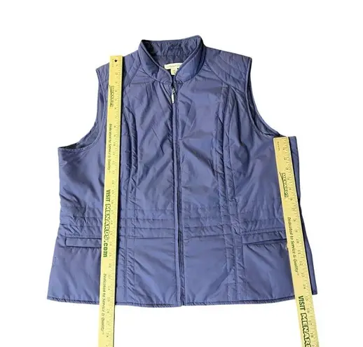 Coldwater Creek Vest Womens XL 18 Purple Zip Lined Pockets Travel Layer Used