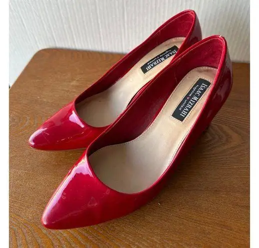 Isaac Mizrahi Women’s Patent Red pointe toe heels Sz talle 7.5 sku 2760