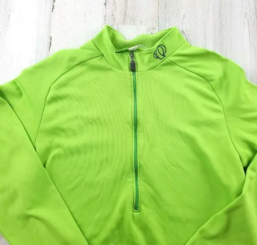 Pearl Izumi Green 1/4 zip cycling Shirt Size Medium EUC
