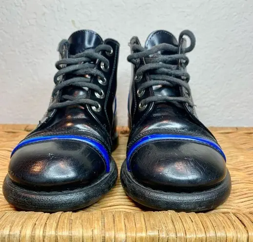 BRONX Styled by Dijkmans Black Italian Leather Combat Boots Size 36