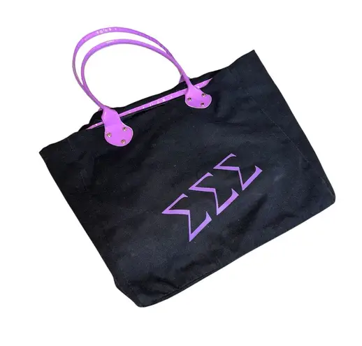 Black & Purple Tri Sigma Sorority Greeklife Tote Bag Purse Backpack Travel Style