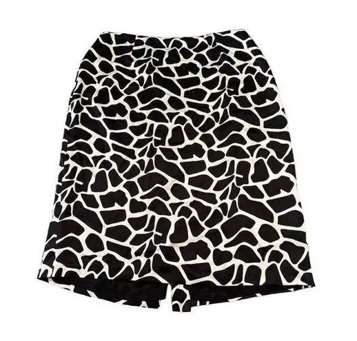 INC Women's Size 10 Silk Black Giraffe Print A