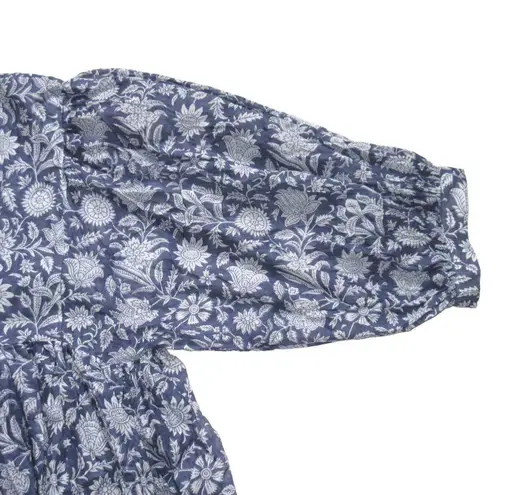 NWT Daughter's of India Kyra Midi in Blue Iris Floral Cotton Dress XXL 2XL