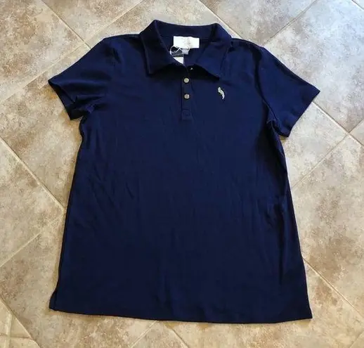 š Pappagallo pullover short sleeve solid navy blue polo top large