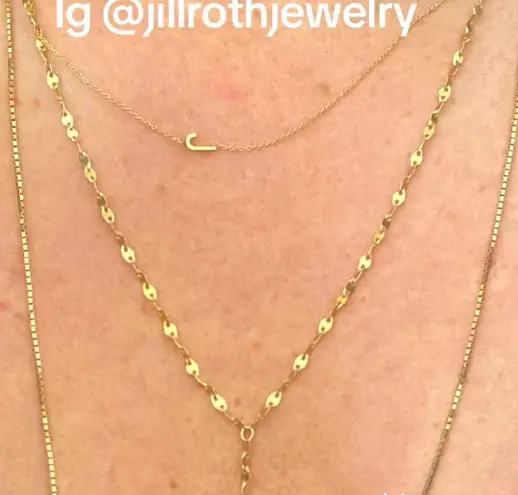 Celebrity Stylist Designed Real 14k Solid Gold Lariat Necklace Holiday Gift!