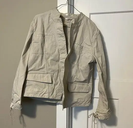 Christopher & Banks Cream Utility Jacket Lightweight Design