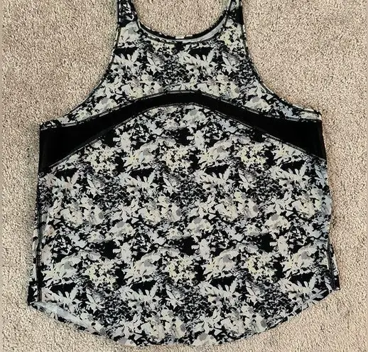 Lululemon Water: Sun Runner Tank Crosscourt Petal Black Clarity Yellow Size 10