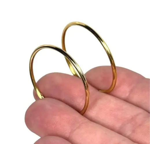 18KT 750 SOLID YELLOW GOLD HOOP EARRINGS