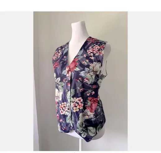 Orvis Sz S Vintage Blue Floral Vest Very Cute!! Feminine Girly 80’s