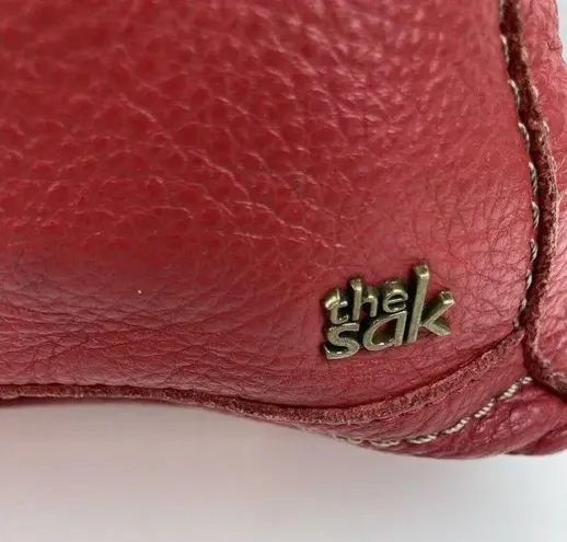 The Sak Iris Crossbody Bag In Red Pebbled Leather Zip Handbag Purse