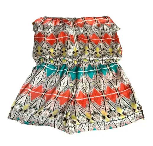Arden B . Southwestern Sleeveless Romper Multicolor Size Small