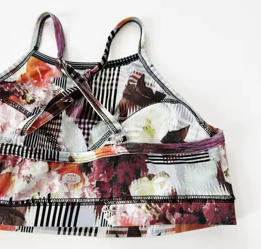 Anthropologie [] Pure + Good Floral Mixed Print High Neck Sports Bra Size Small S