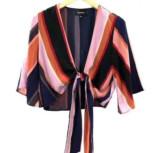 NWOT 4SIENNA Holland Lavender Multi Stripe Short Sleeve Tie