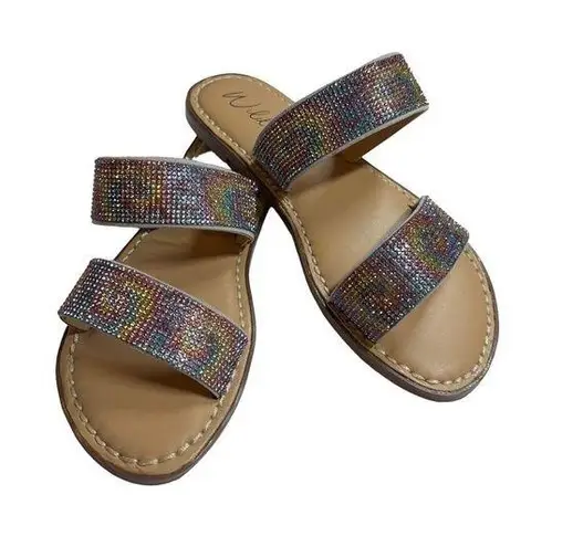 Wild Pair Rainbow Sparkle Slide Sandal Size 5 New