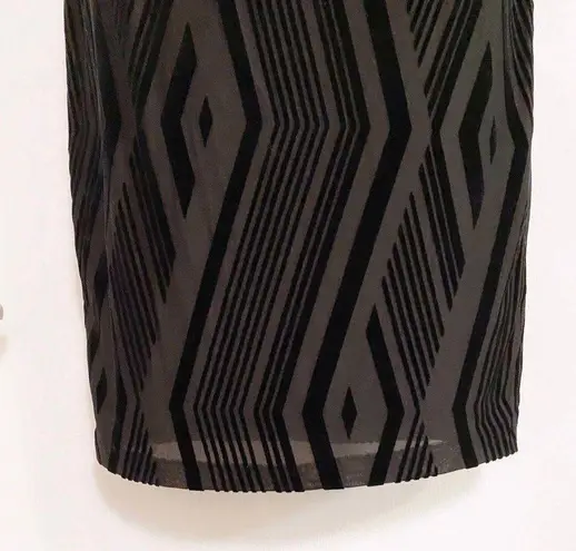 Bar III BAR||| - Black Velvet Pattern Bodycon Pencil Skirt Small