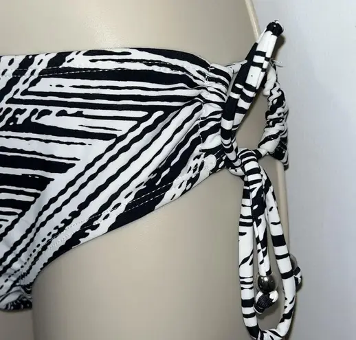 NWT INGEAR Zebra Stripe Black & White Halter String Bikini Set Women’s Large L