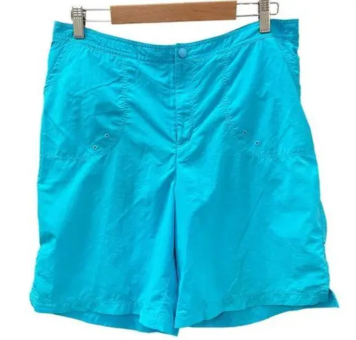 Lands'End  Outdoor Size 10 Turquoise Blue Swim Beach Trunk Casual Shorts Womens