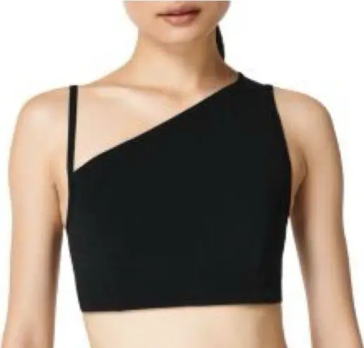 Sweaty Betty Asymmetrical Sculpt Bralette Crop Top Black medium