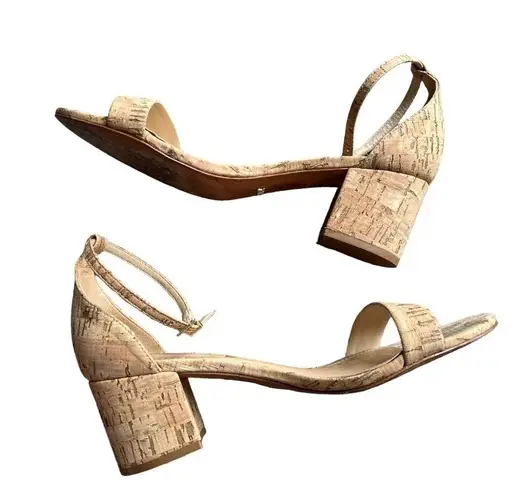 Schutz - Bebethy Cork Ankle Strap Block Heel Sandals Sz 9